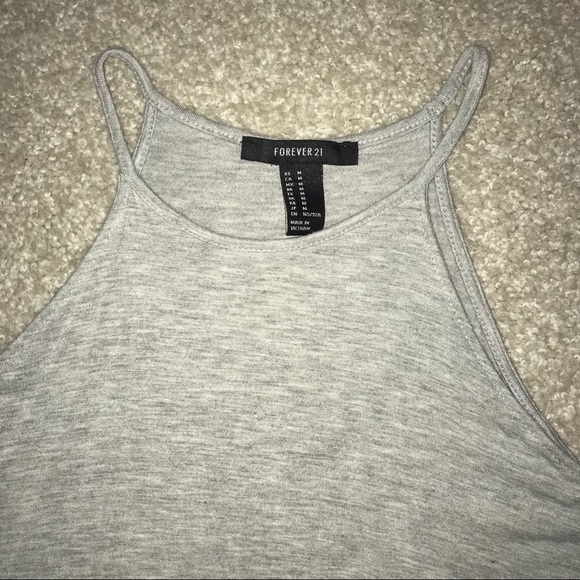 Forever 21 Gray Flowy Tank/Crop Top - Picture 2 of 3